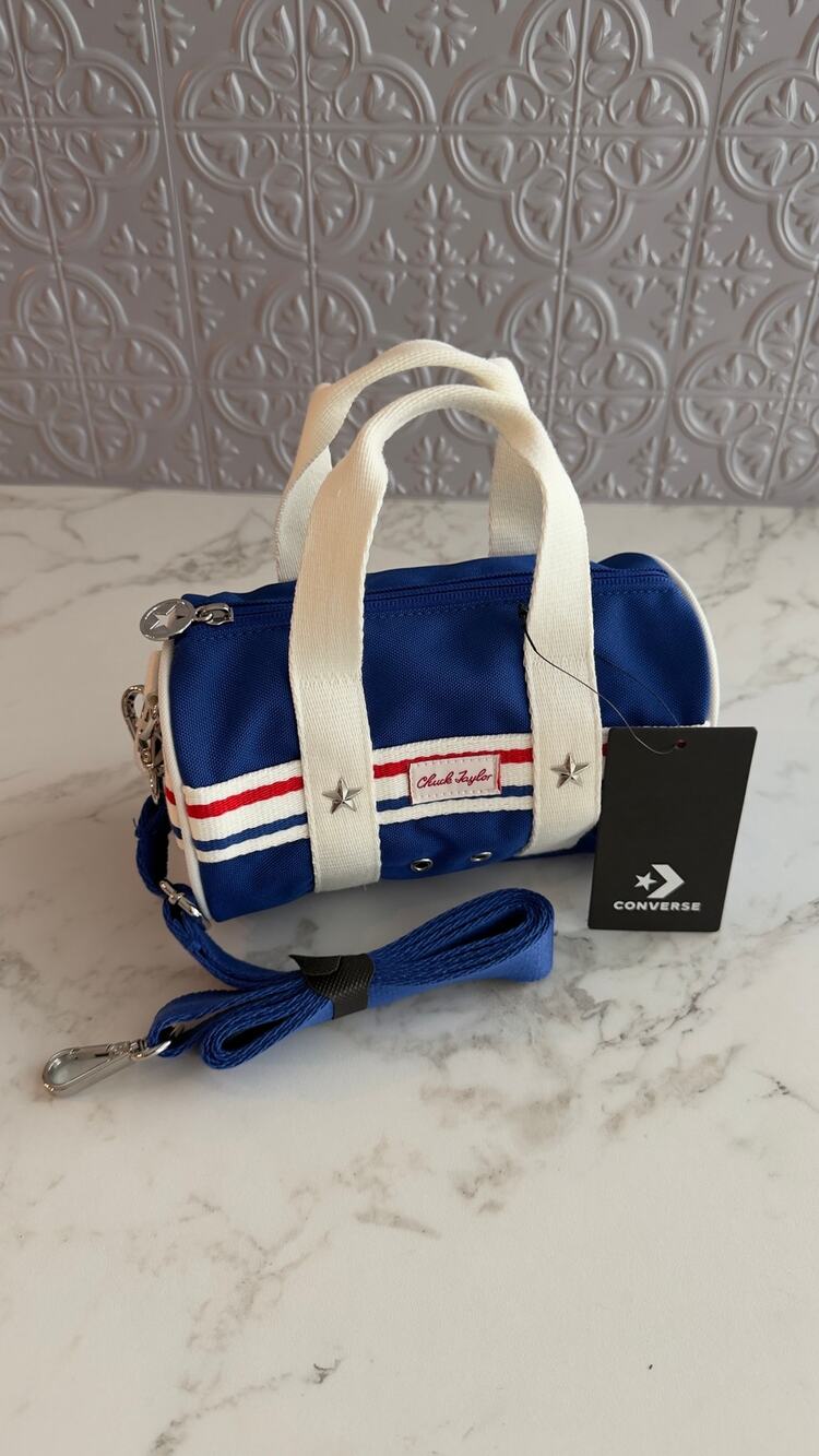 Converse Chuck Taylor Mini Duffel Shoulder Bag Blue Crossbody Purse NEW